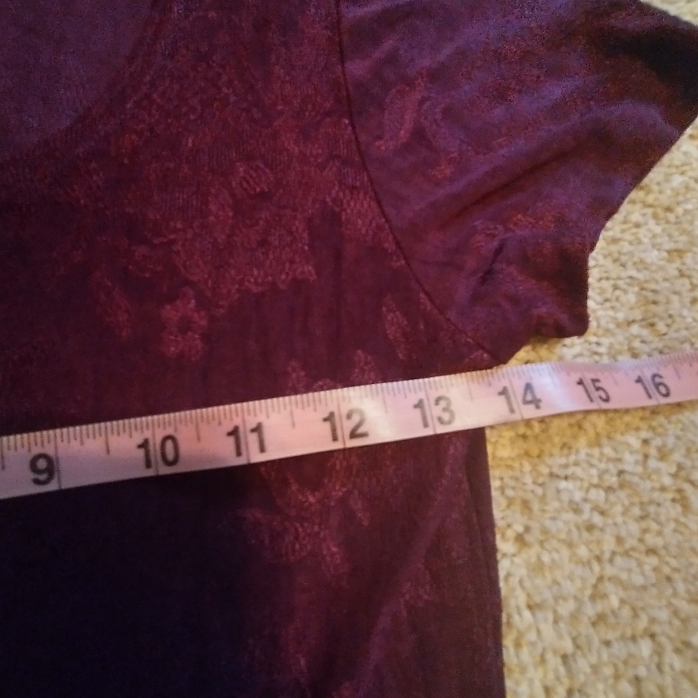 Vintage Marian & Maral Shimmery Floral Burgundy Dress - Picture 8 of 9